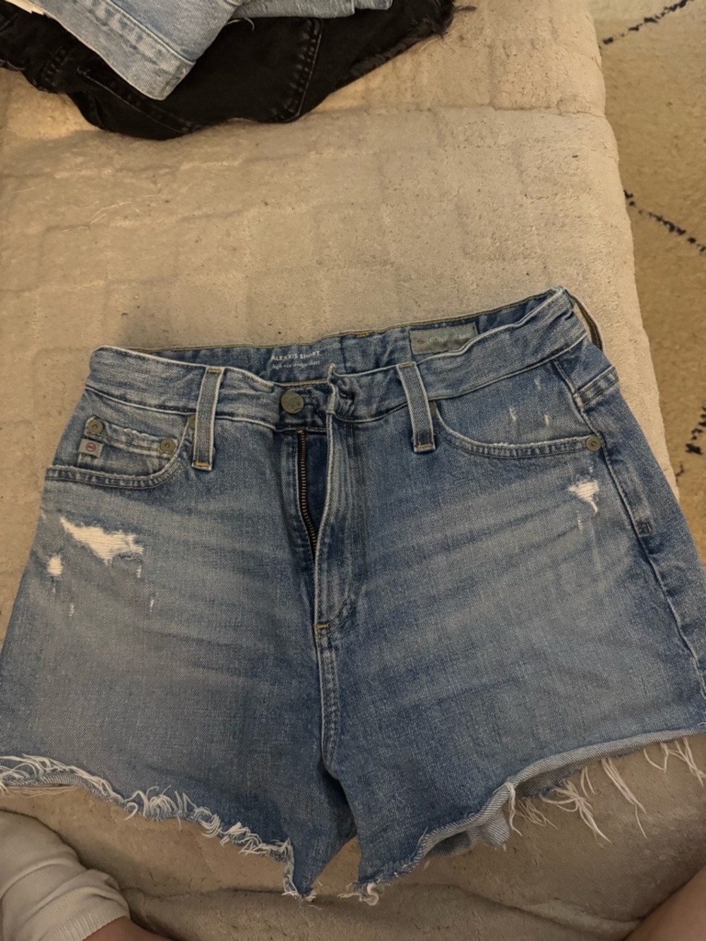 Light Blue Distressed Denim Shorts